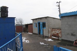 Yard with outbuildings